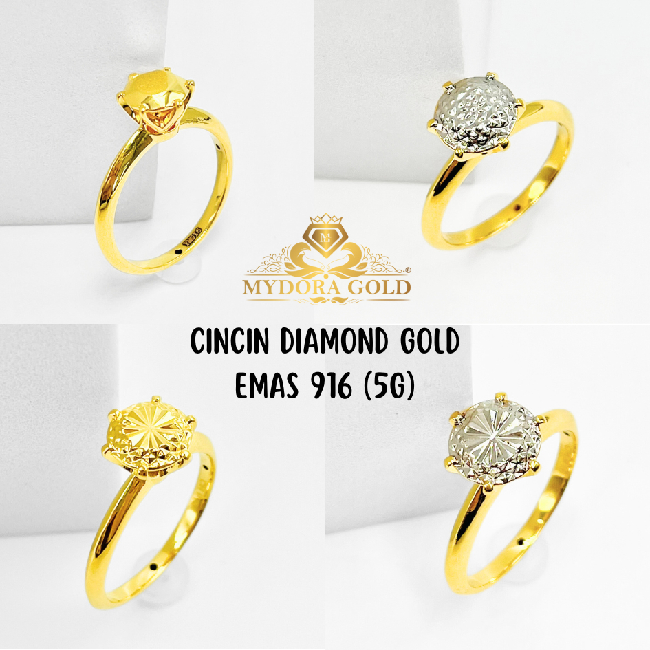 MYDORA Cincin Diamond Gold 5G l EMAS 916/22K