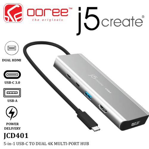 J5CREATE JCD401/JCD403 USB4 MULTIPORT HUBS – DUAL 4K DISPLAY / 8K HDMI, 2.5G ETHERNET, 10GBPS USB-A & USB-C