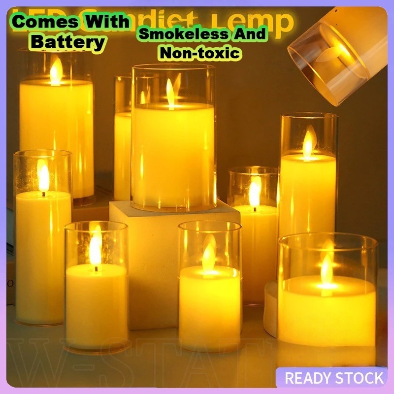 Flicker Flameless Smokeless Romantic LED Candle Night Light Lamp Wedding Party Lampu Lilin 蜡烛灯