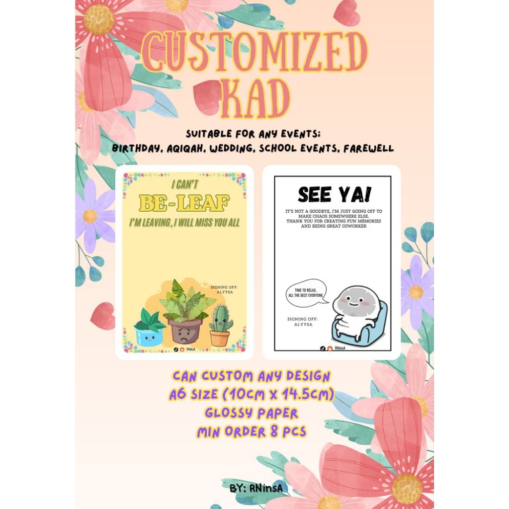 Goodies Gift Card Farewell *Doorgift*Birthday*Aqiqah*Wedding*Farewell