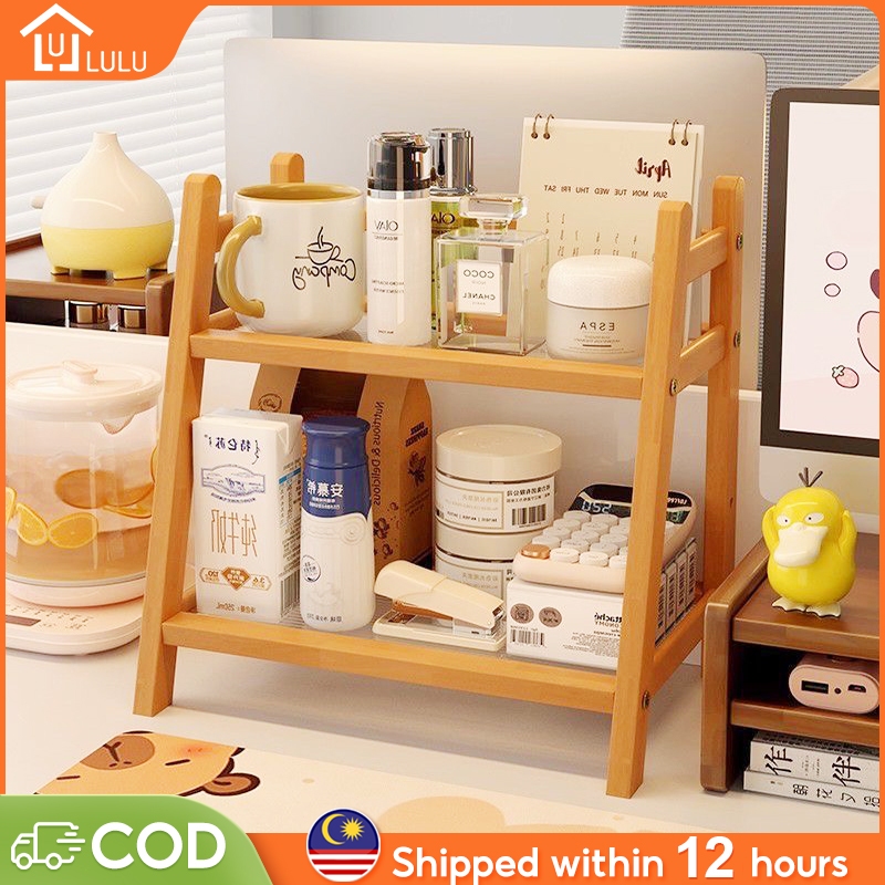 LULU Desktop Storage Rack Rak Buku 2/3Layers Display Rack Table Storage Rack Kitchen Storage Rack