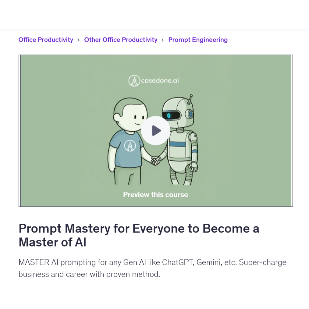 Ai Prompt Video Course-Prompt Mastery for Everyone to Become a Master of AI | Learn AI Prompt Video Lessons
