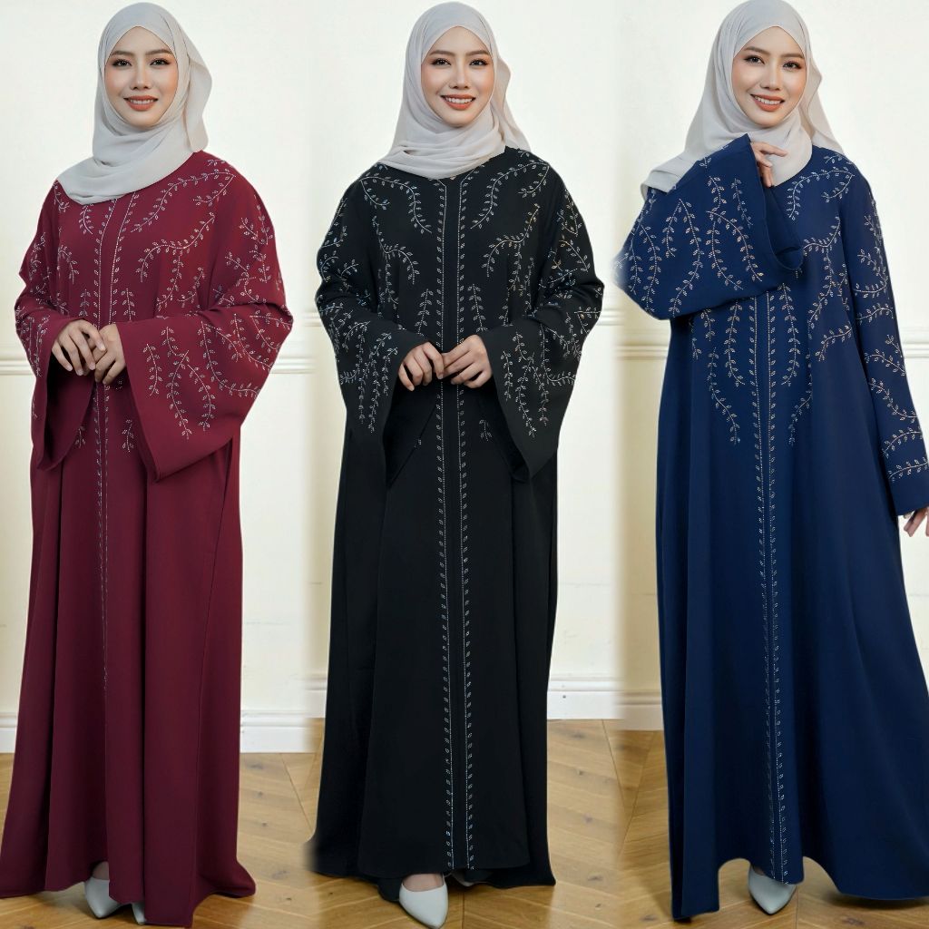 Pickone Fashion RAYA 2026 Womens Muslim Abaya Casual Long Sleeve A Line Evening Party Oversized WI101