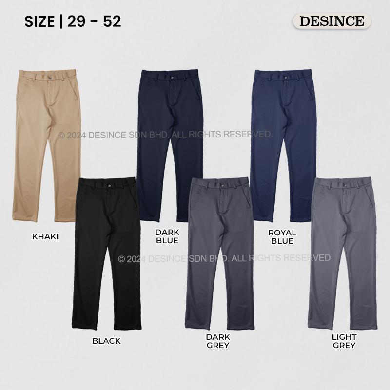 ?? DESINCE Formal Long Pants Smart Men Business Trousers Casual Pant Office Wear Clothing Bottom MP 099