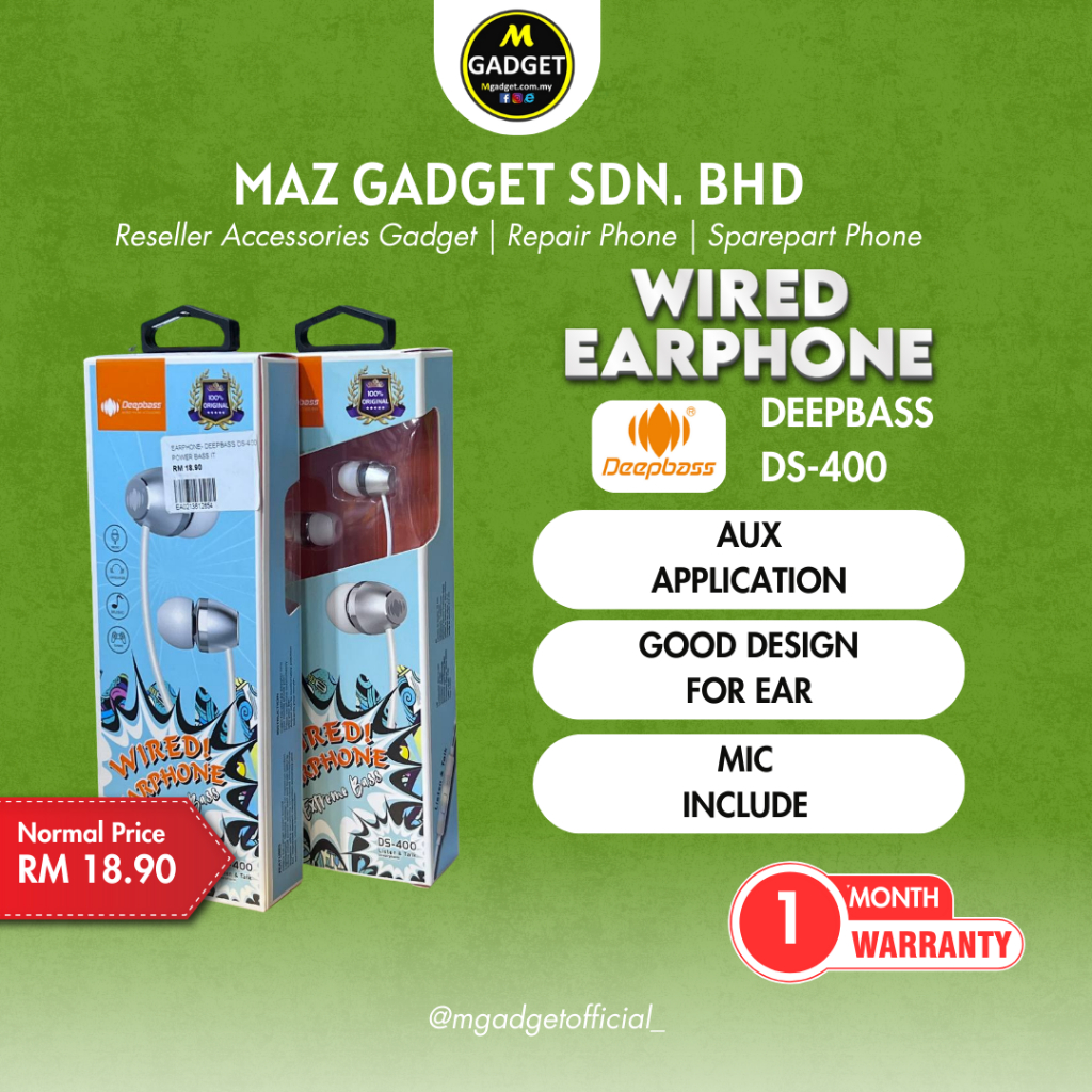 DEEPBASS WIRED EARPHONE - high quality sound, cheap price, soft ear silicone, trending simple design
