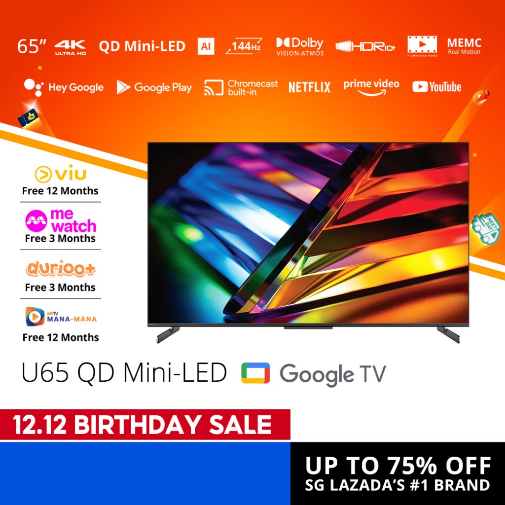 PRISM+ U65 QD Mini-LED 4K UHD HDR10+ AI Google TV 65 inch