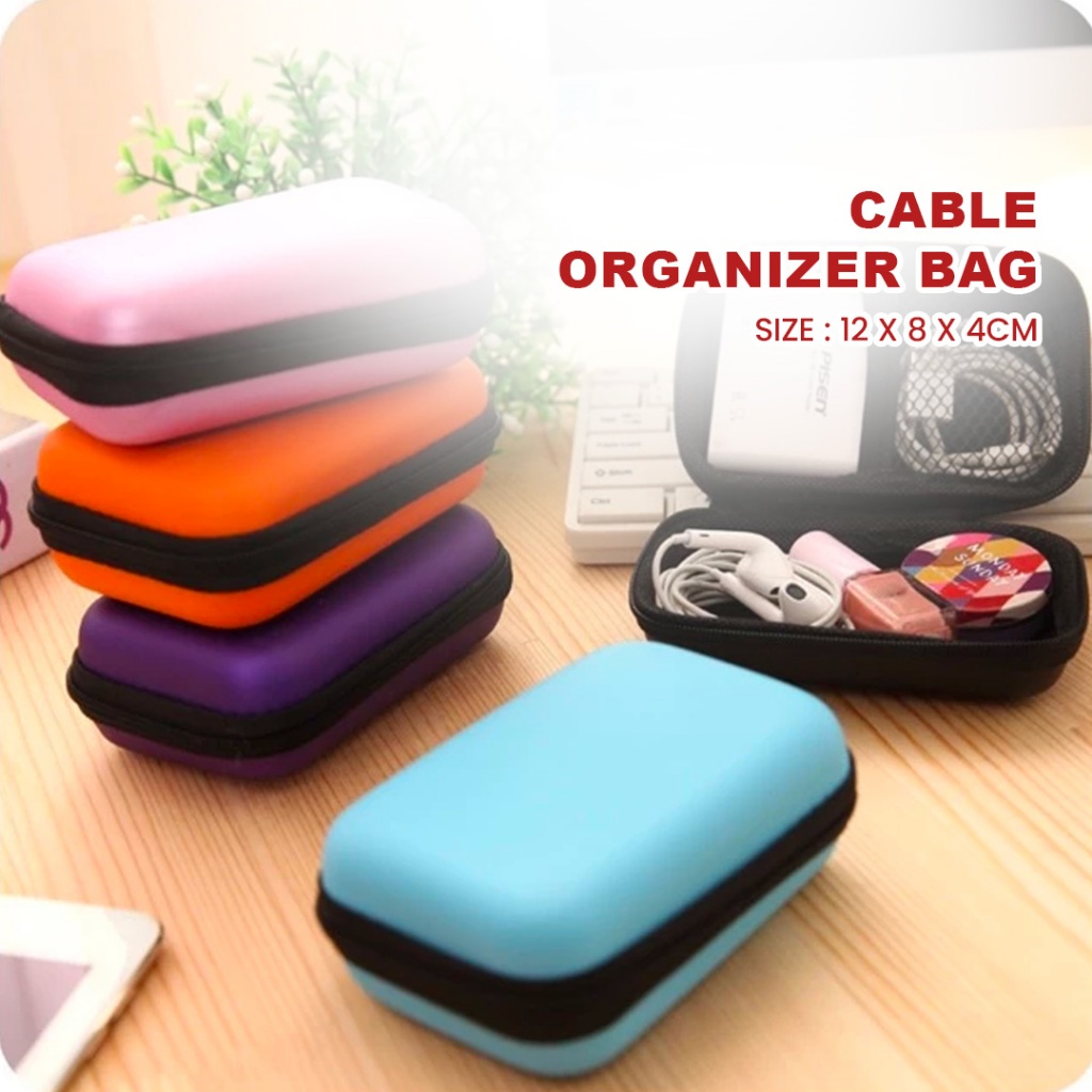 MILANDO Travel Cable Bag Casing Charger Bag Beg Kecil EVA Hard Disk Bag 耳机充电线收纳 (Type 2)i