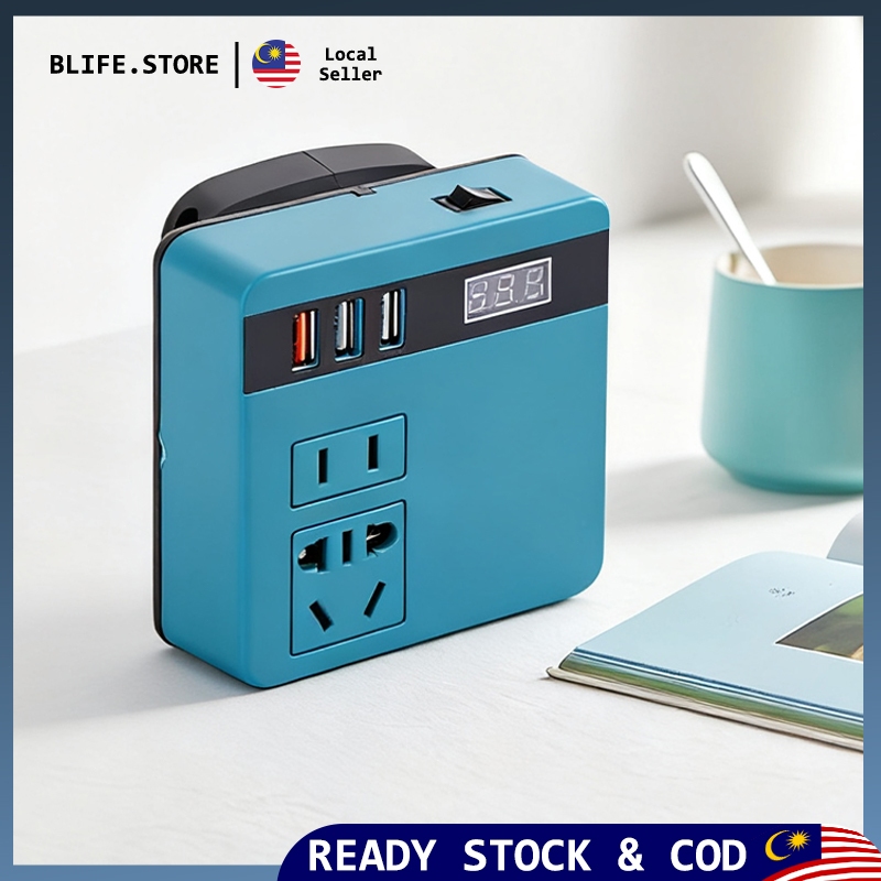 Portable Power Inverter 21v to 220v MT Battery 20V Lithium Battery DC 18V To 220V for Outdoor Converter AdapterDual plug