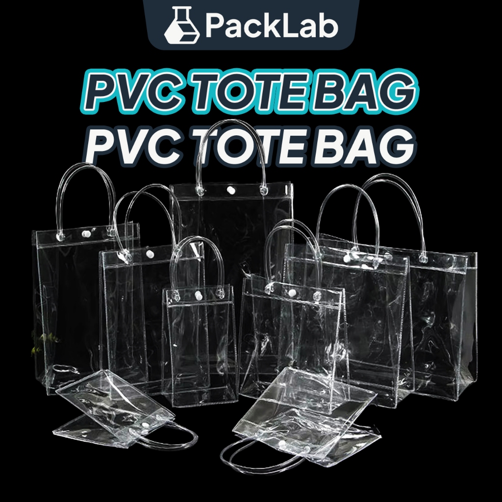 Beg Plastik Cenderahati PVC Transparent Tote Bag Clear Handle Door Gift Hadiah Packaging Majlis