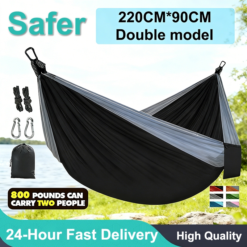 Parachute cloth Hammock Outdoor Large Wide Dual Tone Camping Garden Leisure Portable Travel Hammock barang camping