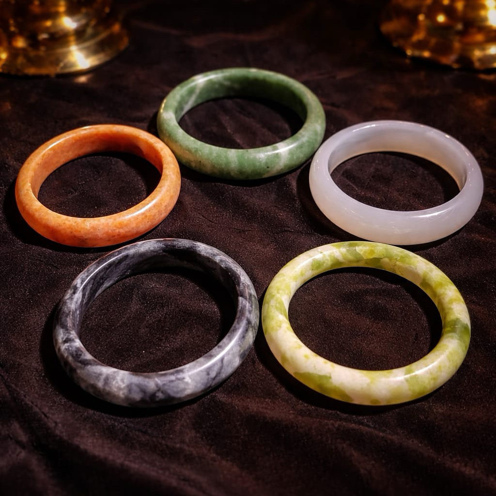 YES Crystal Premium Natural Crystal Bangle – Authentic Healing Stone | Protection | Wealth Luck | Feng Shui Bracelet