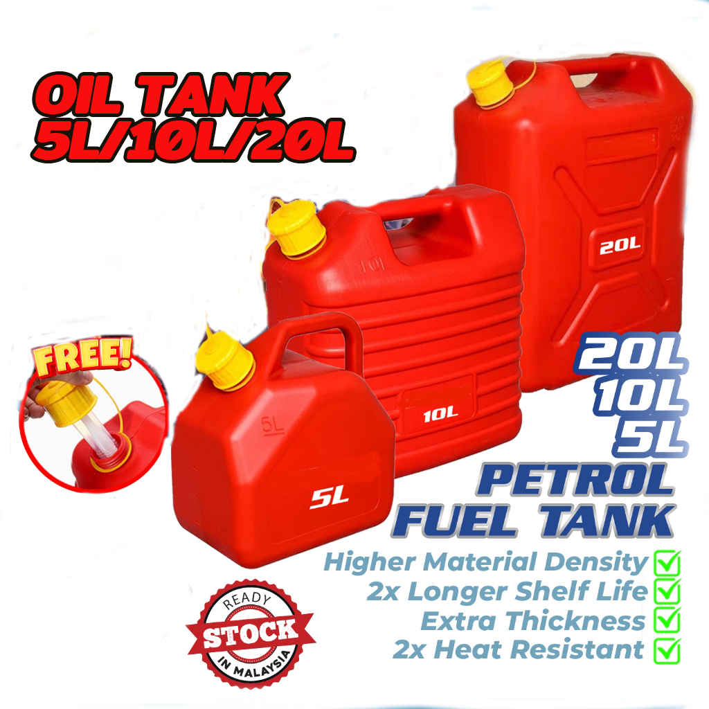 5L 10L 20L Oil Tank Auto Shut Off Gasoline Container Mount Motorcycle Spare Fuel Tank Plastic Car Petrol Tank 备用油桶油箱