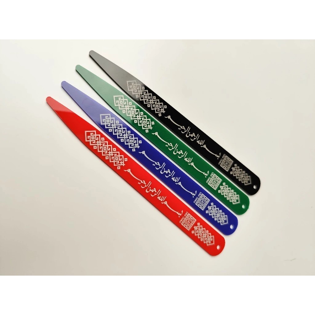 Penunjuk Mengaji Acrylic Premium | Bismillah | Hadiah Islamik | Bookmark Al-Quran | Door Gift