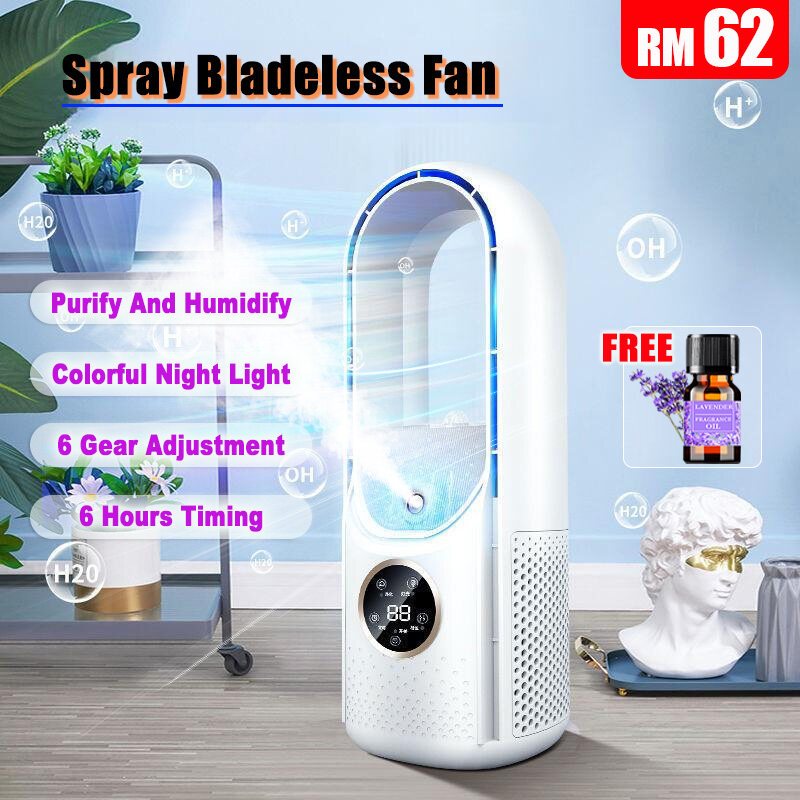 COD - Air Cooler 100ML Spray Bladeless Fan Table Fan USB Mini Portable Fan Air Cooling fan Aircond Air Humidifier with L