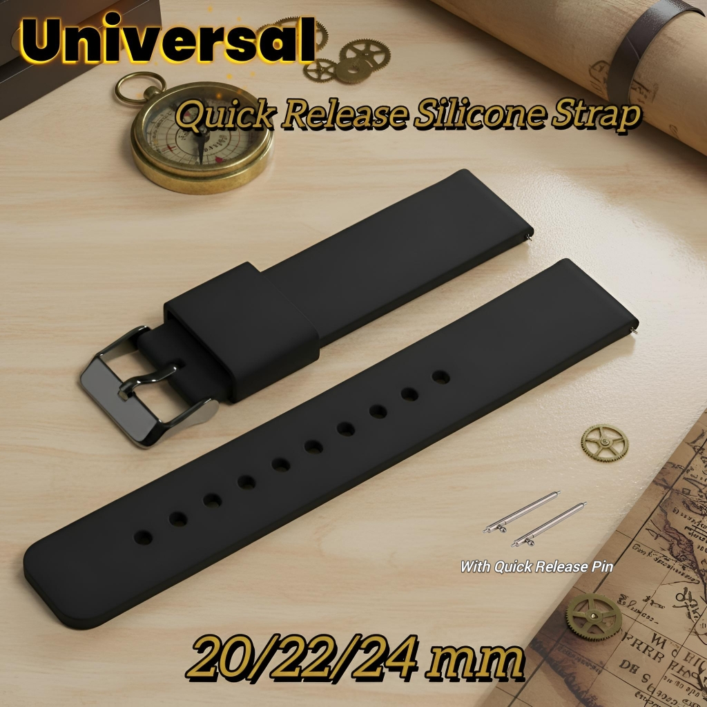 Universal 20/22/24mm Quick Release Rubber Strap TALI GETAH JAM TANGAN