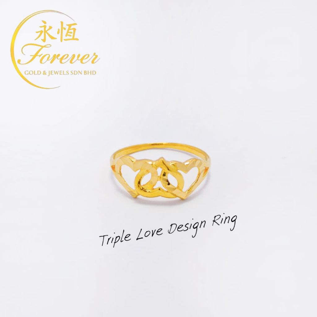 916 Forever Triple Love Design Ring (YR 222)