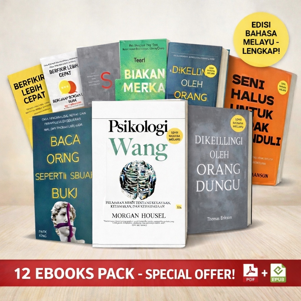 🔥 Deal Paling Jimat! Pakej 12 Ebook Bahasa Melayu | Ebook Popular! Hanya RM30!