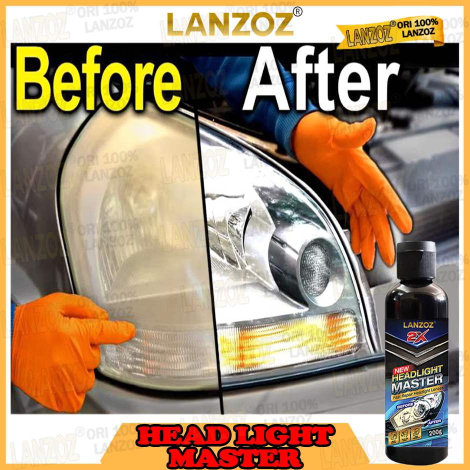 Headlight Master 200g - LANZOZ / Fast  Repair Headlight Restoration HEADLAMP CLEANER POLISH LAMPU KERETA , Automotive