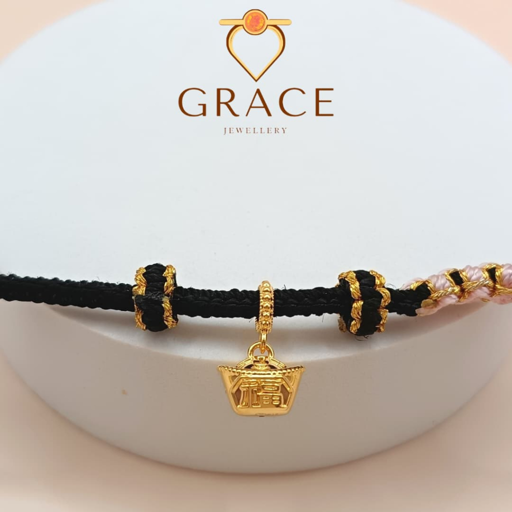 Grace Jewellery GRC000427 Gold 916 Mini Ingot Charm/Emas 916 0.25gm Charm Mini Ingot/黄金916 0.25gm 福元宝吊坠
