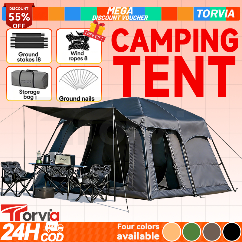 🔥Local shipping🔥Outdoor khemah unta Camel tent waterproof 10-14Person Large Camping Family Tent For outdoor