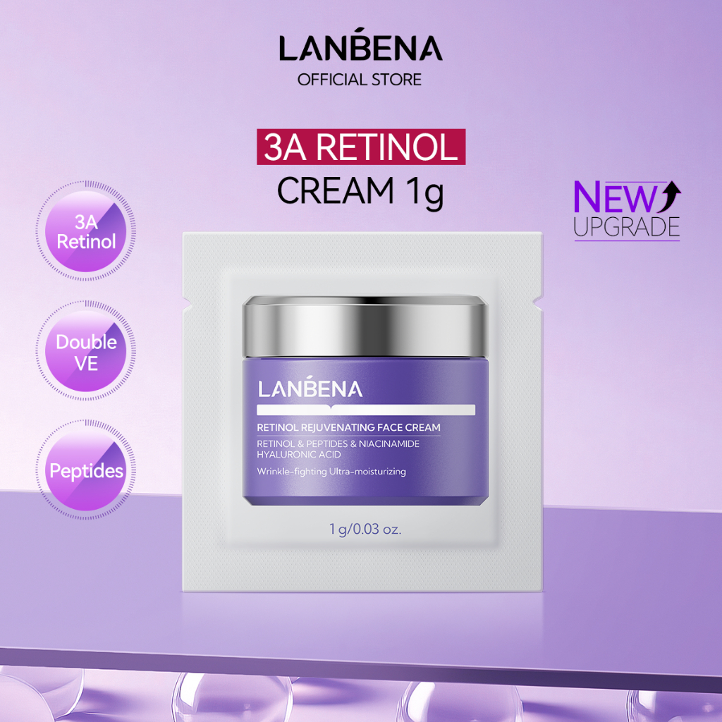 LANBENA Retinol Rejuvenating Face Cream 1g Anti Aging Wrinkle Brightening Travel Size Mini Facial Cream