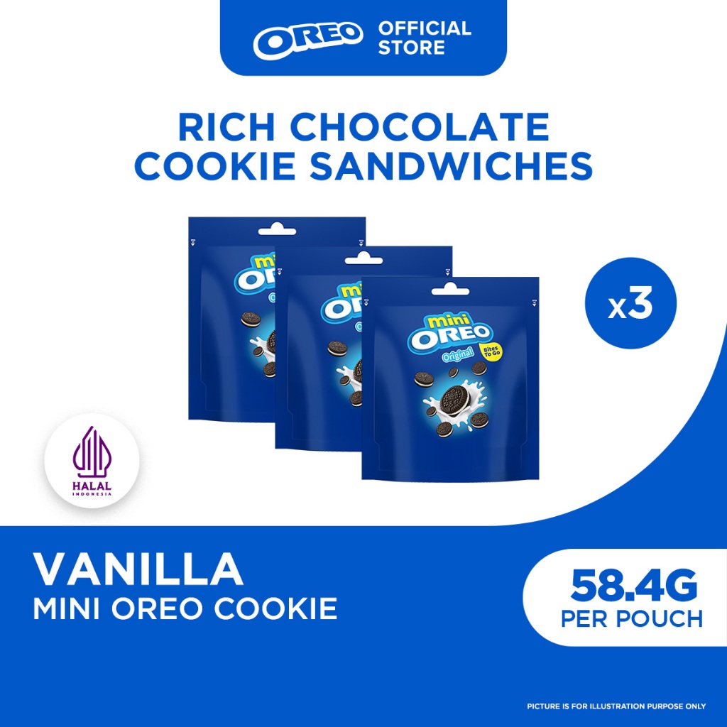 Oreo Mini Vanilla Chocolate Sandwich Cookies Bundle of 3/5/12