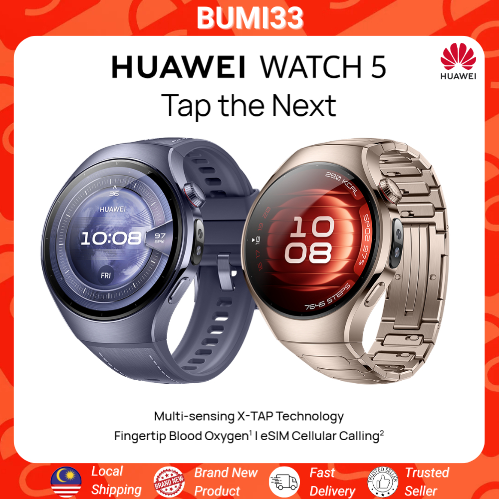 [PROMO] HUAWEI Watch 5 Smartwatch l Multi -Sensing X-Tap Technology l Fingertip Blood Oxygen |