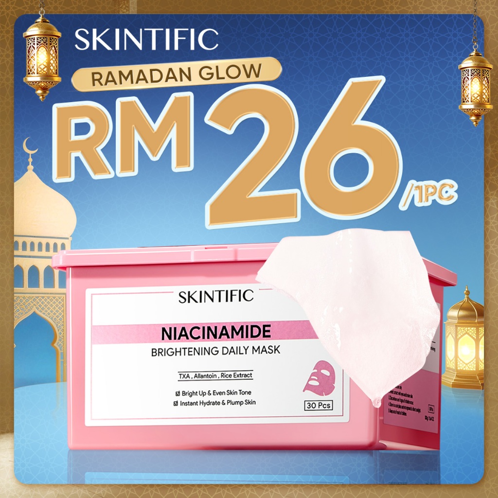 SKINTIFIC Niacinamide Glowing Mask Face Mask Skincare Sheet Mask Hydrating Brightening Smooth Essense 美白面膜