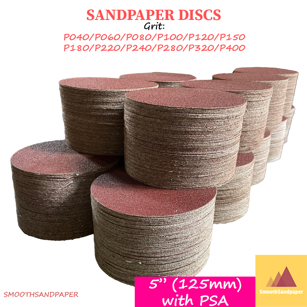 [CALIBER] Kertas Pasir Bulat 5" Sanding Disc PSA 125mm Red Round Sticker 红砂纸背胶圆盘