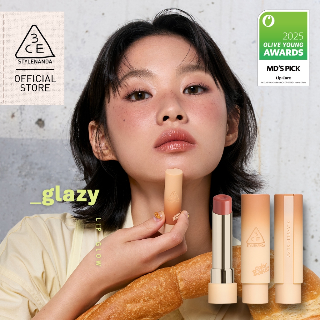 3CE GLAZY LIP GLOW Korean tinted lip balm luminous hydrating healthy shine moisture packed oils non-sticky comfortable