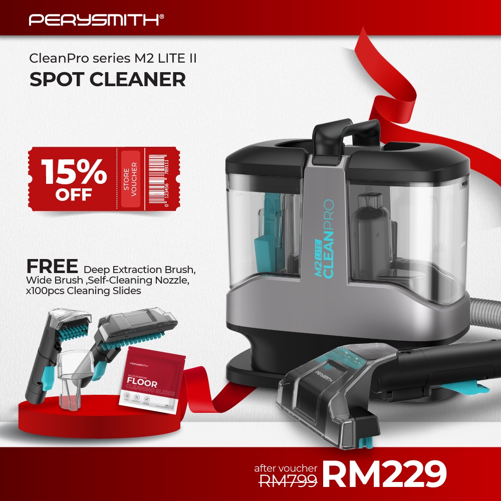 PerySmith M2 Lite II Compact Size Spot Cleaner CleanPro Series (Pembersih Kotoran Fabrik | Vacuum Cleaner | carpet)