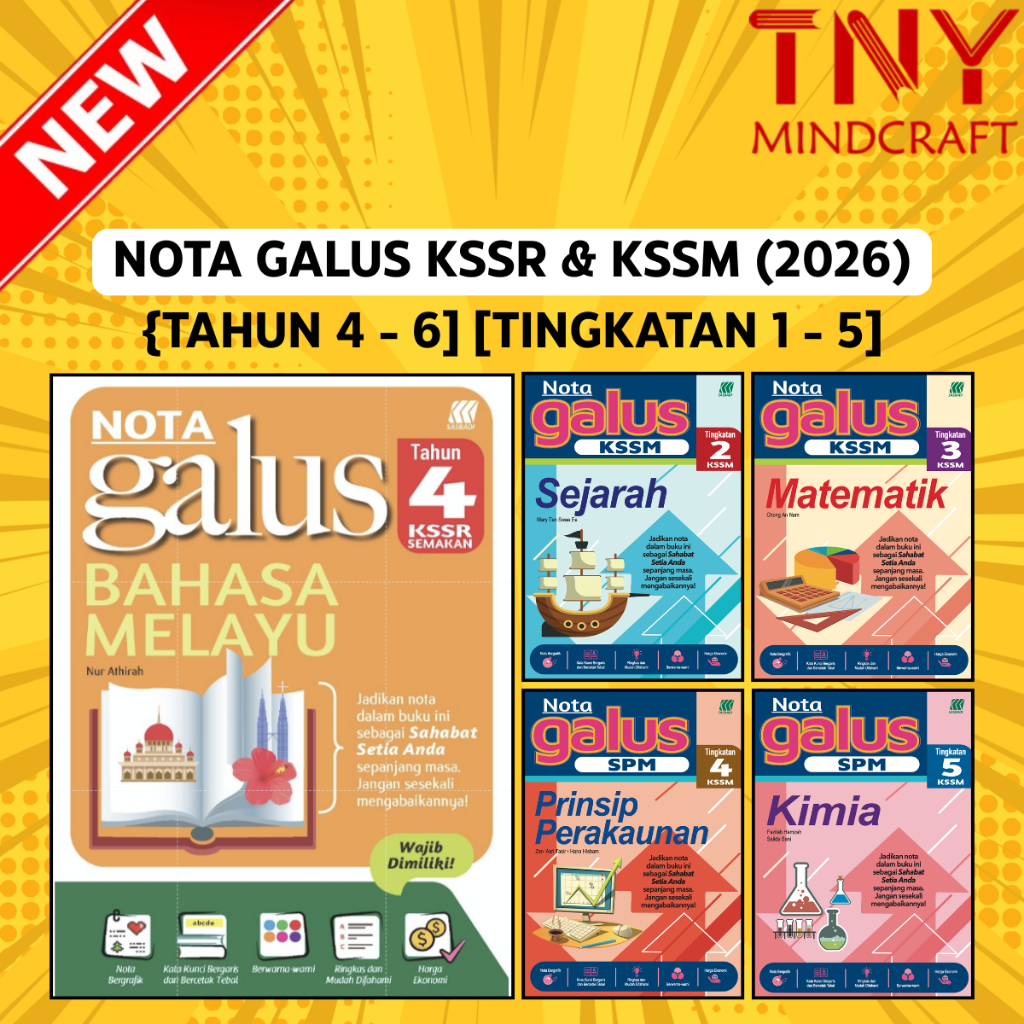 [TNY] Sasbadi : Buku Rujukan Nota Galus KSSR & KSSM 【TAHUN 4 - 6】【Tingkatan 1 - 5】2026
