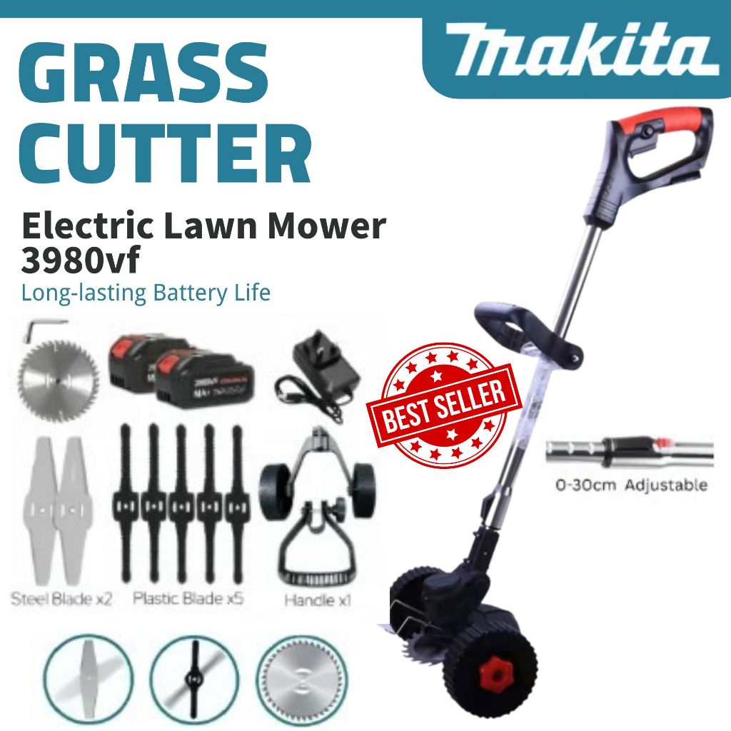 MAKITA Mesin Rumput Bateri Cordless Grass Cutter Mesin Potong Rumput Elektrik Trimmer Rumput Bateri