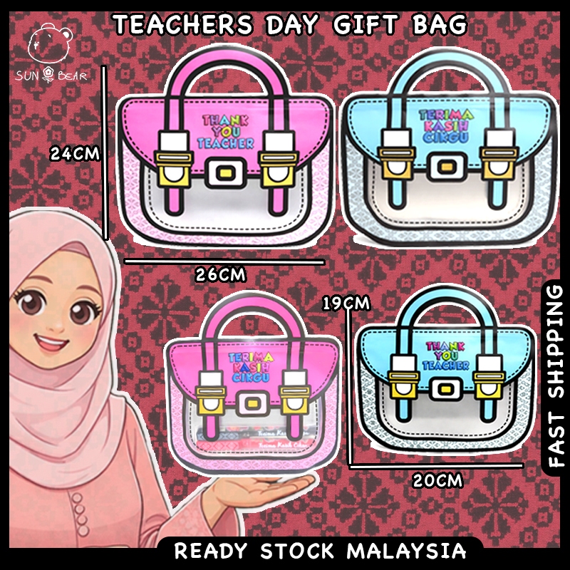 Teachers Day Gift Bag Cute School Bag Design Goodies Thank You Teacher Terima Kasih Cikgu Beg Hadiah Hari Guru Sekolah