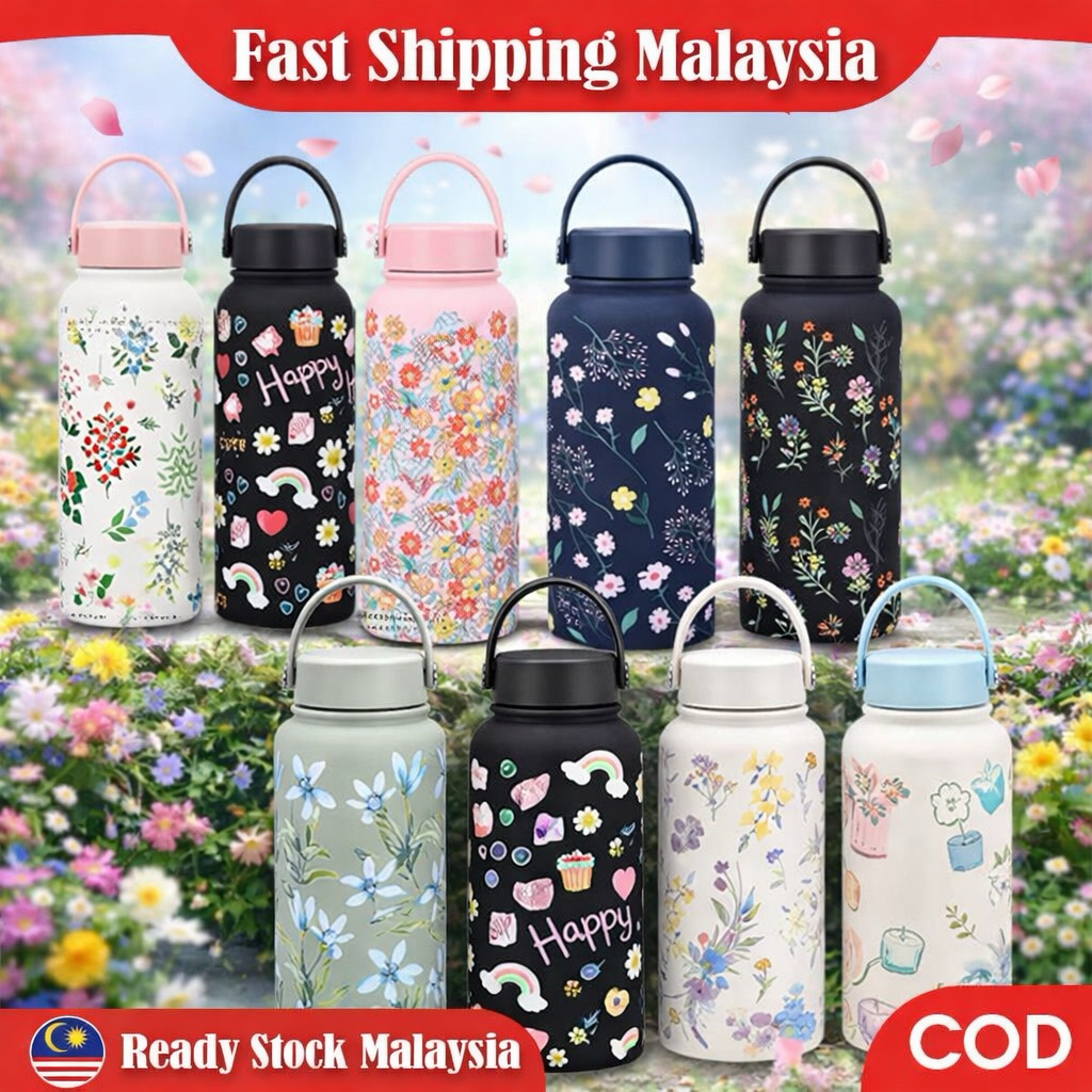 1000ML Stainless Steel Insulated Water Bottle | Portable Vacuum Flask Tumbler | Sport Travel Drinking Bottle