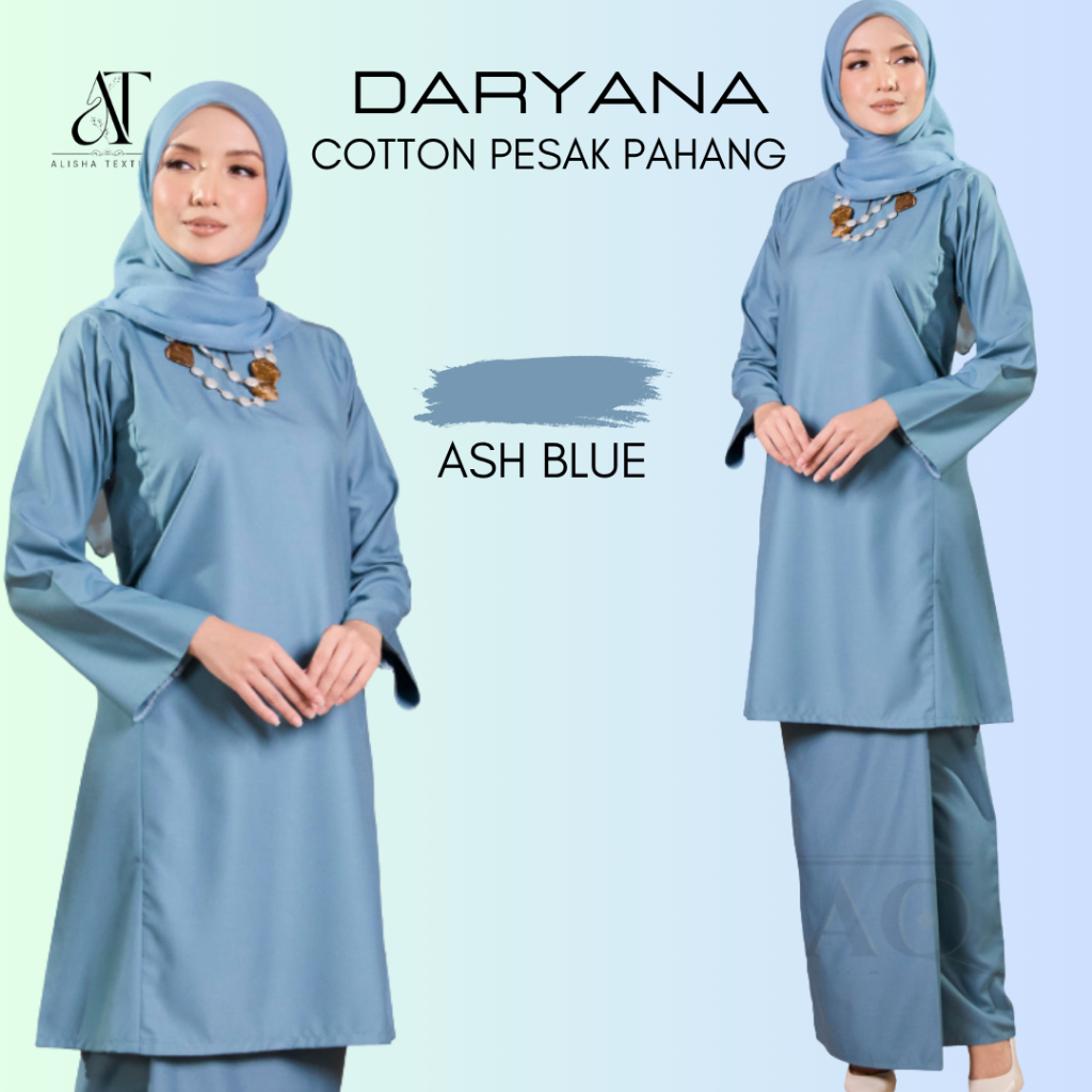 DARYNA PESAK PAHANG KURUNG lepat premium cotton plain Muslimah fashion clothing Raya Modest 2025