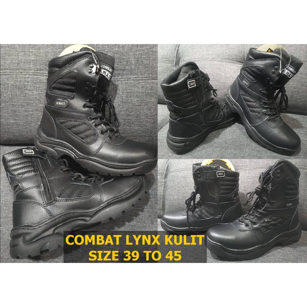 Kasut Kulit Swat Leather Boots Combat Boots Kasut Operasi Unisex Tactical Boots
