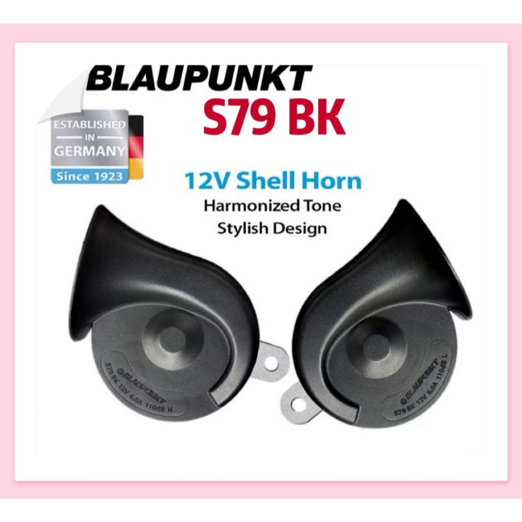 Blaupunkt S72 BK 12V Shell Horn - Black | Car Horn | Horn Kereta | Hon Kereta | Original | Kuat Bunyi