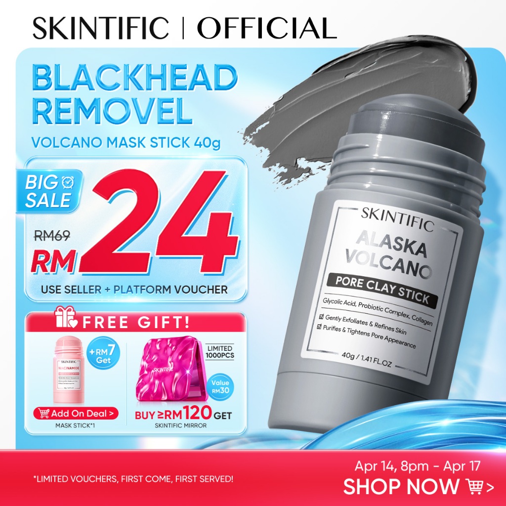 SKINTIFIC Alaska Volcano Clay Mask | Pore Detox | Removal Cleansing