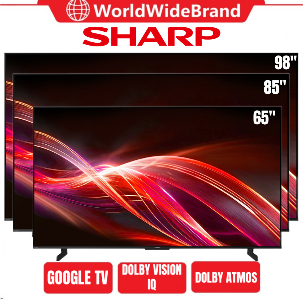 SHARP 65 INCH / 85 INCH/ 98 INCH AQUOS TRU 4K HDR QLED GOOGLE TV 144HZ 4TC98HN7000X 4TC85HN7000X 4TC65HN7000X TELEVISYEN