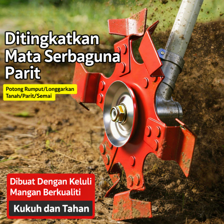 Mata Bajak Tanah & Potong Rumput Serbaguna – Buat Alur, Longgar Tanah, Tebas Rumput Liar Cepat Untuk Mesin Rumput
