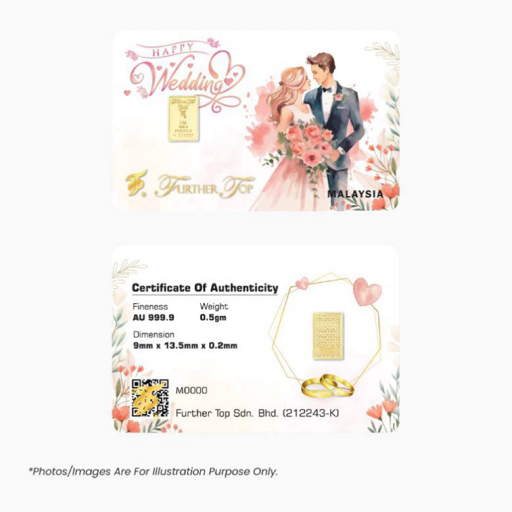 0.50g Further Top Gold 999.9 Gold Coin Mini Gold Bar Emas Tulen&hellip;