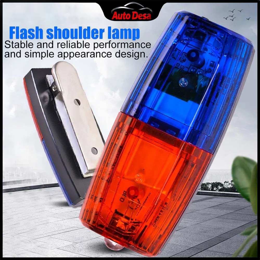 High-qualityRed/Blue LED Strobe Warning Light Police Shoulder Clip Flashlight USB Rechargeable Safety Helmet Light