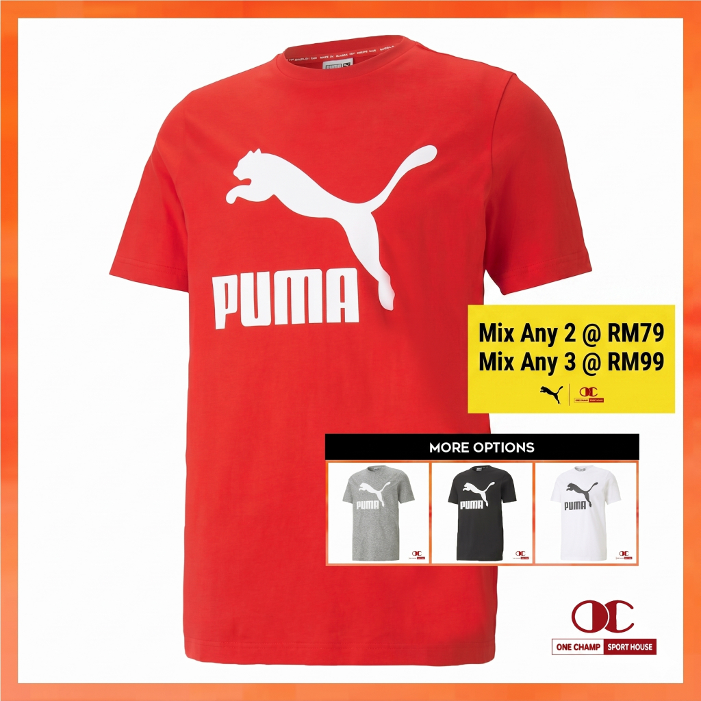 One Champ PUMA Men Classics Logo Tee T Shirt Lelaki - 530088
