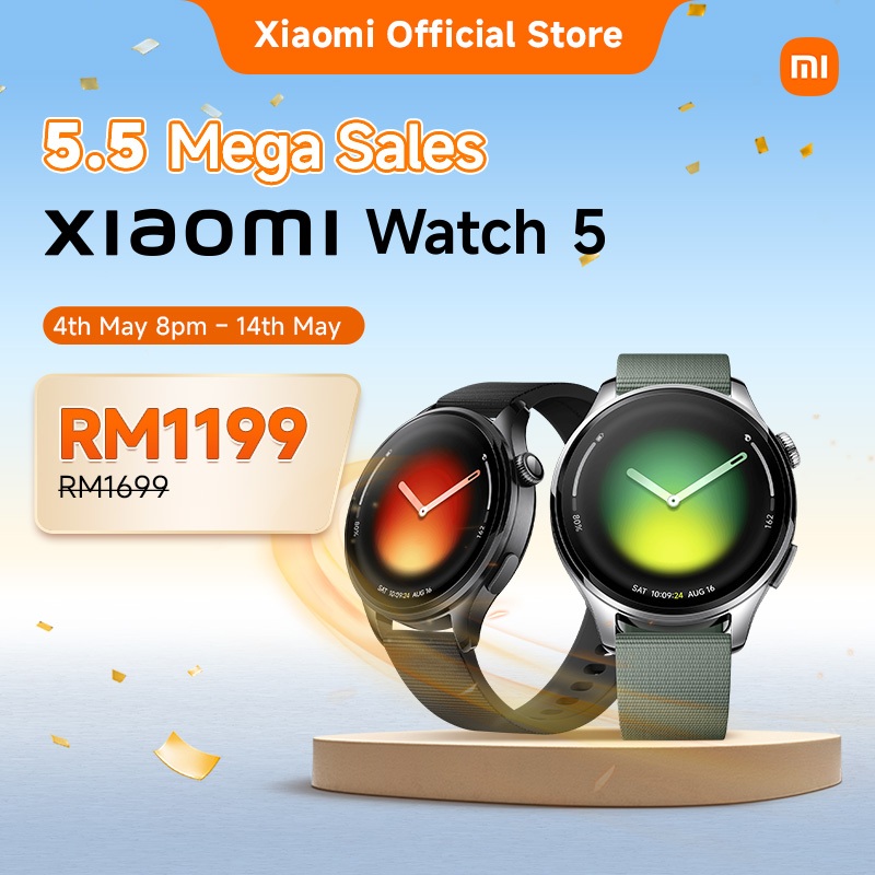 NEW - Xiaomi Watch 5 | 1.54'' large display, Precision gesture controls, 6 days battery life,Google Gemini on your wrist