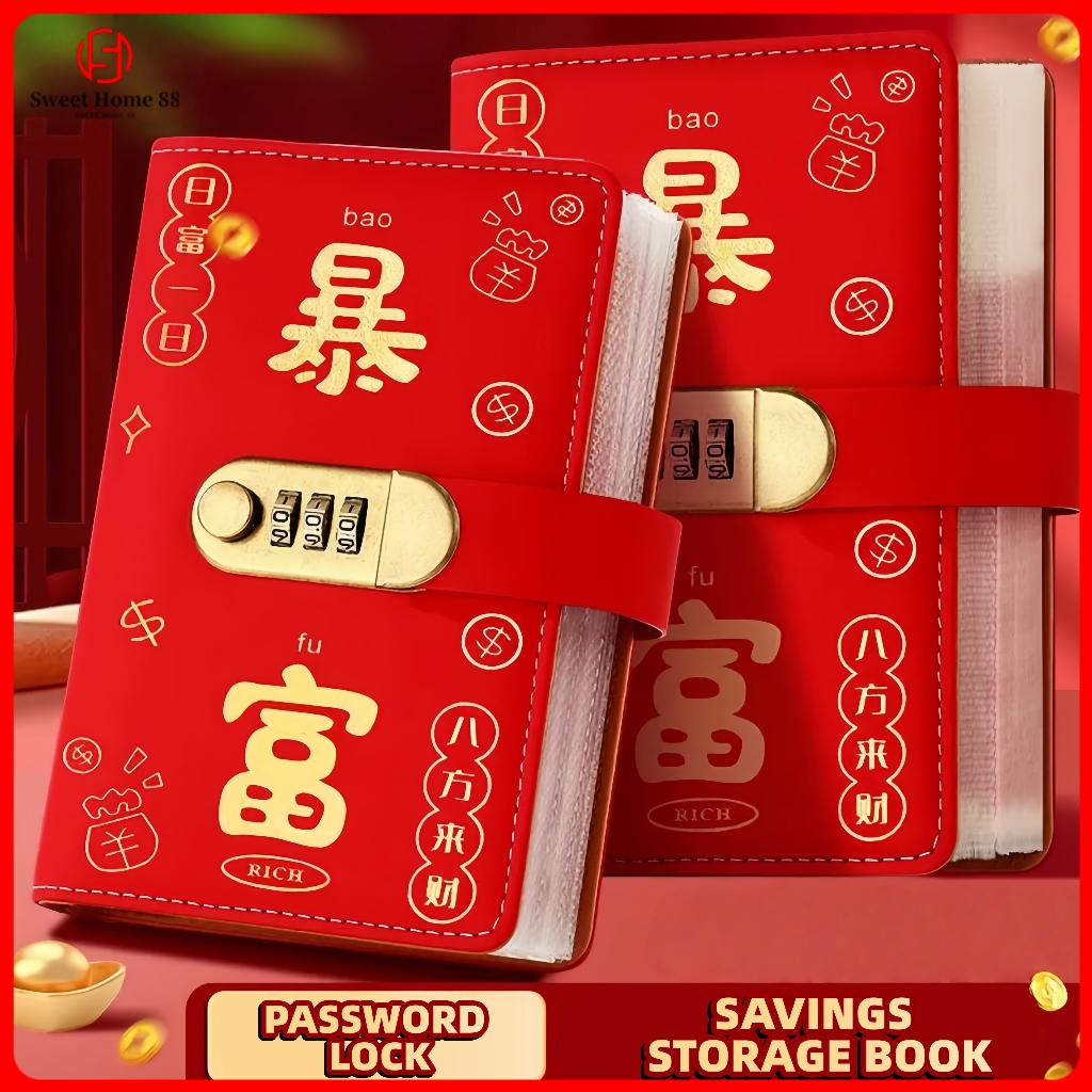 Envelope Money Saving Challenge PU Leather Waterproof Mini Binder Money Saving Book Cash Album