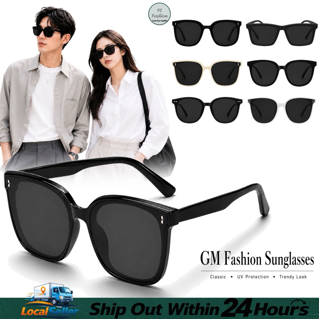 GM Style Fashion Black Square Sunglasses Korean CSual Wear Lens Ringan & Selesa Dipakai Untuk Daily Wear Dan Street