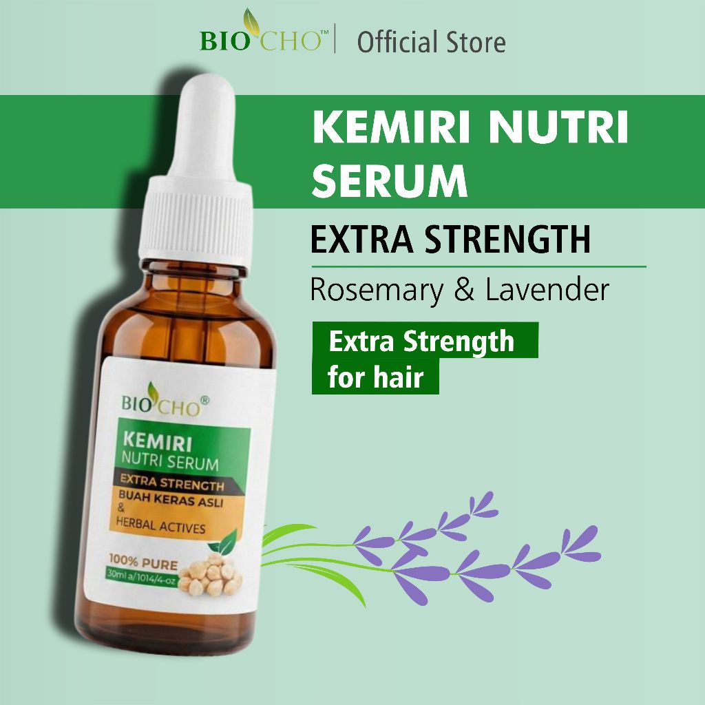 BIOCHO - Minyak Kemiri Nutri Serum, Lebatkan rambut bayi & dewasa, Melembapkan, Memanjangkan, Natural Herba