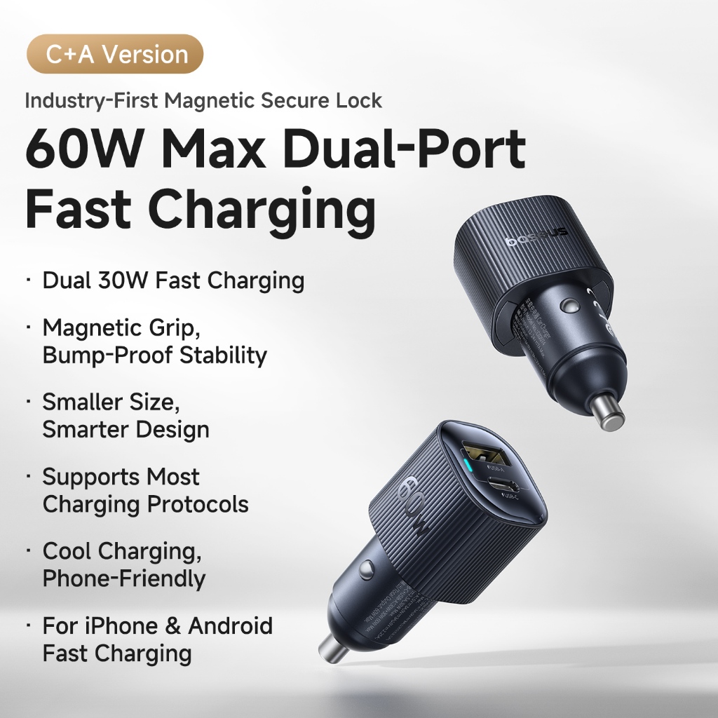 Baseus PrimeTrip VP2 60W Dual Fast Car Charger (Pengecas Kereta Pantas)