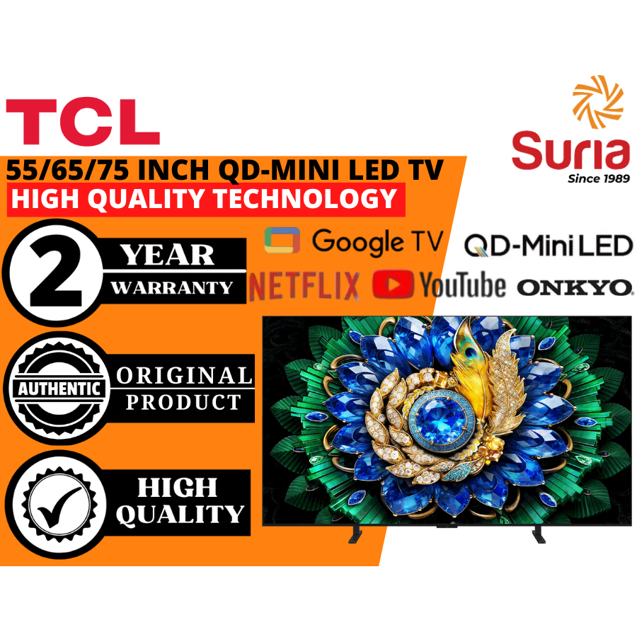 (Free Delivery Kedah,Penang & Perlis)TCL 55"/65"/75" Premium QD-Mini LED 4K Google TV with 144hz 55A400M 65A400M 75A400M